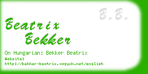 beatrix bekker business card